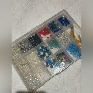 Assorted Bead Collection in Organizer